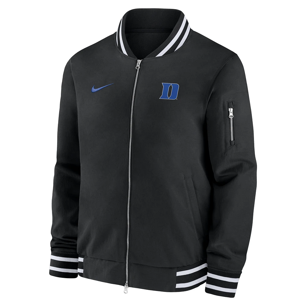 Duke Blue Devils Sideline Men's Nike College Full-Zip Bomber Jacket