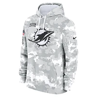 Miami Dolphins Salute to Service Primary Edge Club Men's Nike NFL Pullover Hoodie