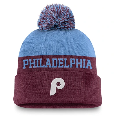 Philadelphia Phillies Rewind Peak Men's Nike MLB Cuffed Pom Beanie