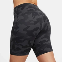 Nike Universa Women's Medium-Support High-Waisted 8" Camo Biker Shorts with Pockets