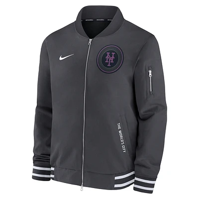 New York Mets Authentic Collection City Connect Men's Nike MLB Full-Zip Bomber Jacket