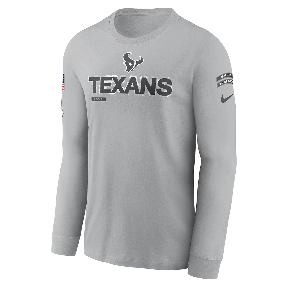 Houston Texans Salute to Service Mascot Edge Legend Men's Nike NFL Long-Sleeve T-Shirt