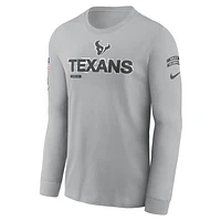 Houston Texans Salute to Service Mascot Edge Legend Men's Nike NFL Long-Sleeve T-Shirt