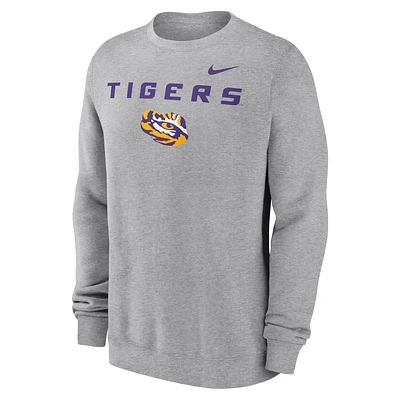 LSU Tigers Primetime Primary Stack Men's Nike College Pullover Crew