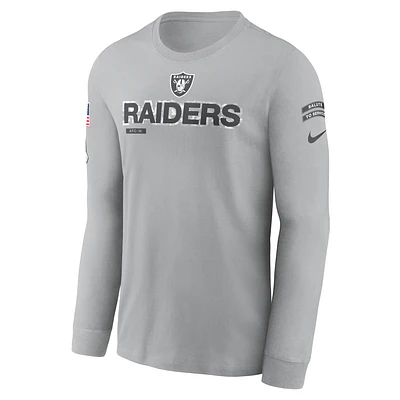 Las Vegas Raiders Salute to Service Mascot Edge Legend Men's Nike NFL Long-Sleeve T-Shirt