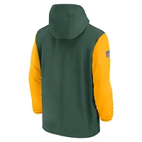 Green Bay Packers Sideline Pre-Game Player Men's Nike NFL 1/2-Zip Hooded Jacket