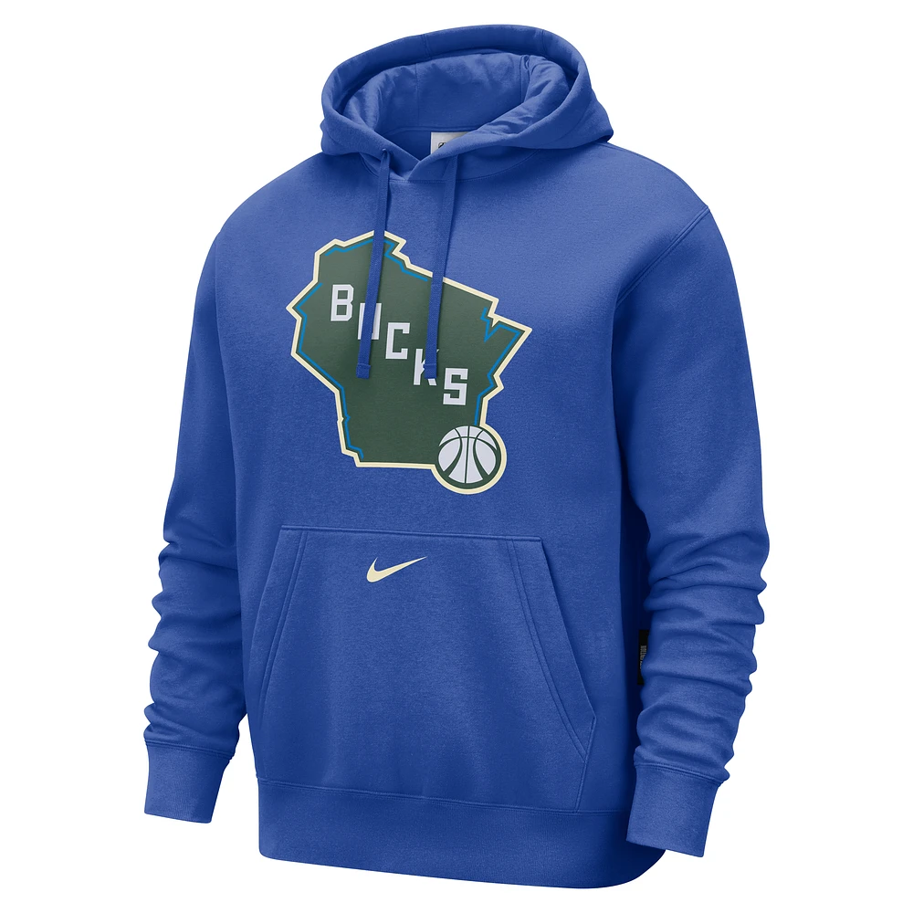 Milwaukee Bucks Club City Edition Men's Nike NBA Fleece Pullover Hoodie