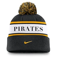 Pittsburgh Pirates Team Stripe Peak Men's Nike MLB Cuffed Pom Beanie