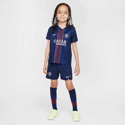 Paris Saint-Germain 2025/26 Stadium Home Little Kids' Nike Soccer Replica 3-Piece Kit