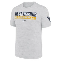 West Virginia Mountaineers Velocity Baseball Wordmark Stack Men's Nike Dri-FIT College T-Shirt