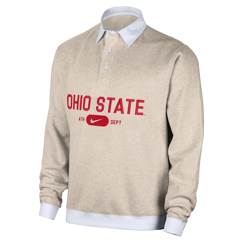 Ohio State Club Fleece Men's Nike College Long-Sleeve Polo