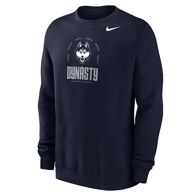 UConn Club Men's Nike College Fleece Crew-Neck Sweatshirt