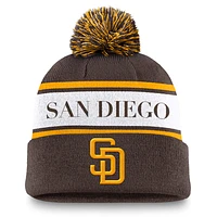 San Diego Padres Team Stripe Peak Men's Nike MLB Cuffed Pom Beanie