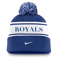 Kansas City Royals Team Stripe Peak Men's Nike MLB Cuffed Pom Beanie