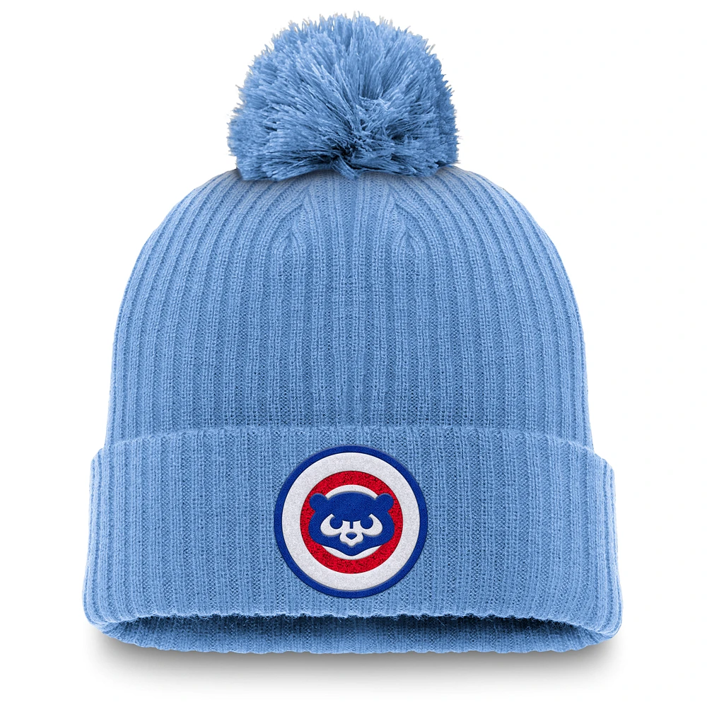 Chicago Cubs Cooperstown Peak Men's Nike MLB Cuffed Pom Beanie