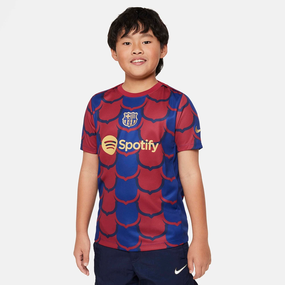 FC Barcelona Academy Pro Big Kids' Nike Dri-FIT Soccer Pre-Match Top