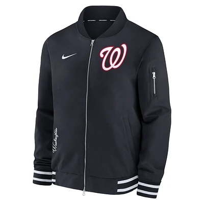 Washington Nationals Authentic Collection Men's Nike MLB Full-Zip Bomber Jacket