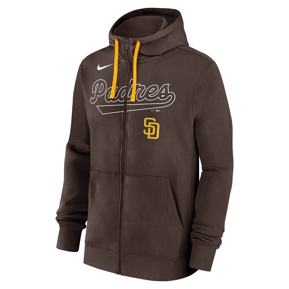 San Diego Padres Knockout Script Men's Nike MLB Full-Zip Hoodie