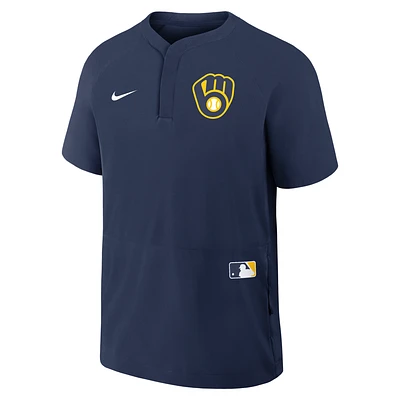Milwaukee Brewers Authentic Collection Men's Nike MLB Short-Sleeve Windshirt