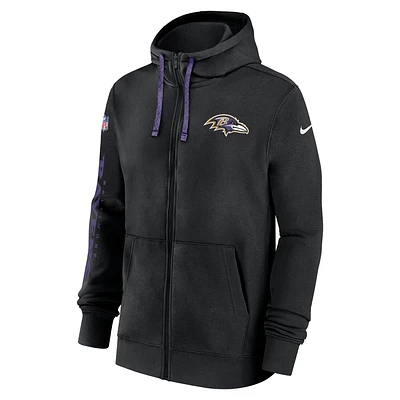 Baltimore Ravens Sideline Team Issue Club Men's Nike Full Zip Hoodie