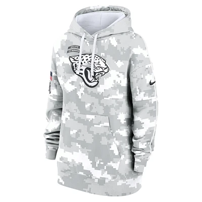 Jacksonville Jaguars Salute to Service Primary Edge Club Women's Nike NFL Pullover Hoodie