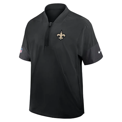 New Orleans Saints Sideline Coach Men's Nike NFL 1/2-Zip Short-Sleeve Jacket