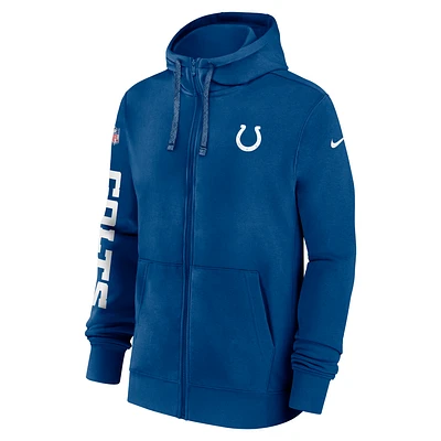 Indianapolis Colts Sideline Team Issue Club Men's Nike Full Zip Hoodie