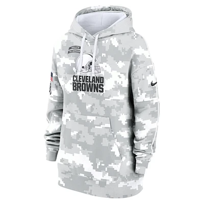 Cleveland Browns Salute to Service Primary Edge Club Women's Nike NFL Pullover Hoodie