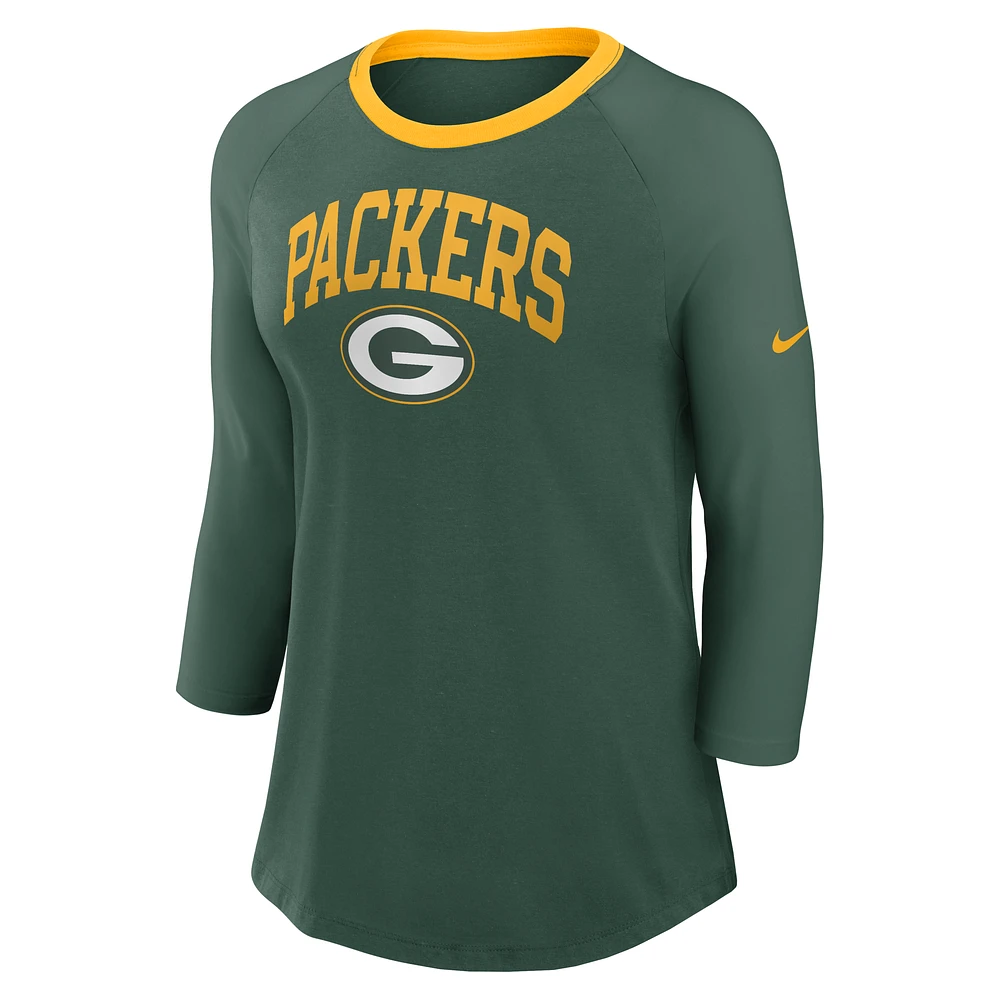 Green Bay Packers Women's Nike NFL 3/4-Sleeve T-Shirt