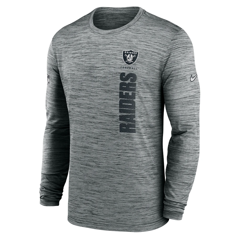 Las Vegas Raiders Sideline Velocity Men's Nike Dri-FIT NFL Long-Sleeve T-Shirt