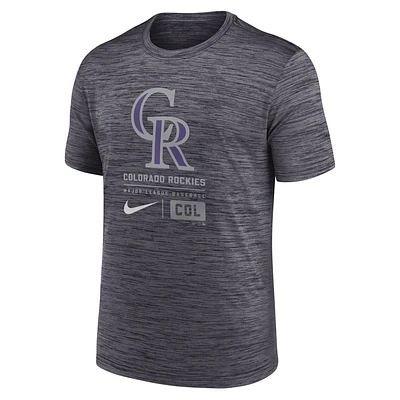 Colorado Rockies Large Logo Velocity Men's Nike MLB T-Shirt