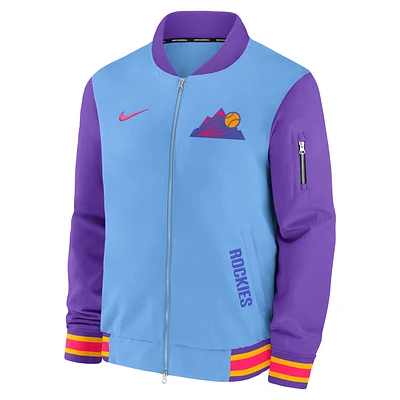 Colorado Rockies Authentic Collection City Connect Men's Nike MLB Full-Zip Bomber Jacket