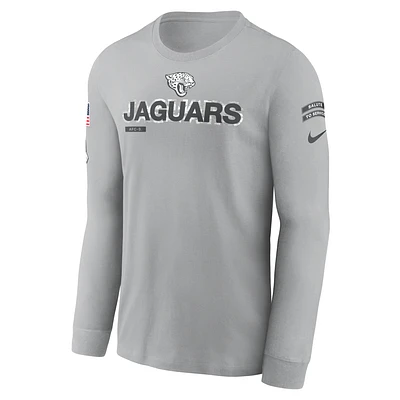 Jacksonville Jaguars Salute to Service Mascot Edge Legend Men's Nike NFL Long-Sleeve T-Shirt