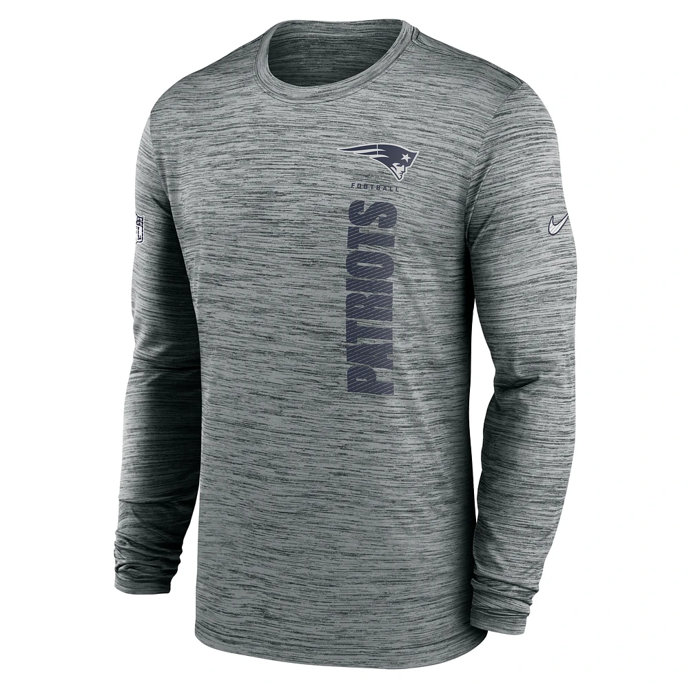 New England Patriots Sideline Velocity Men's Nike Dri-FIT NFL Long-Sleeve T-Shirt