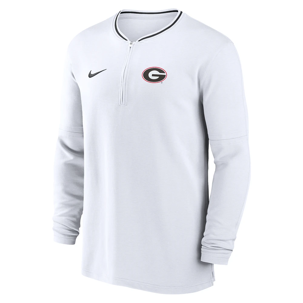 Georgia Bulldogs Sideline Coach Men's Nike Dri-FIT College 1/2-Zip Long-Sleeve Top