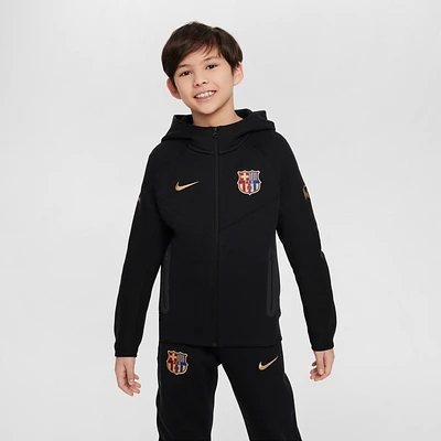 FC Barcelona Tech Fleece Big Kids' (Boys') Nike Soccer Full-Zip Hoodie