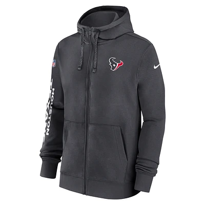 Houston Texans Sideline Team Issue Club Men's Nike Full Zip Hoodie