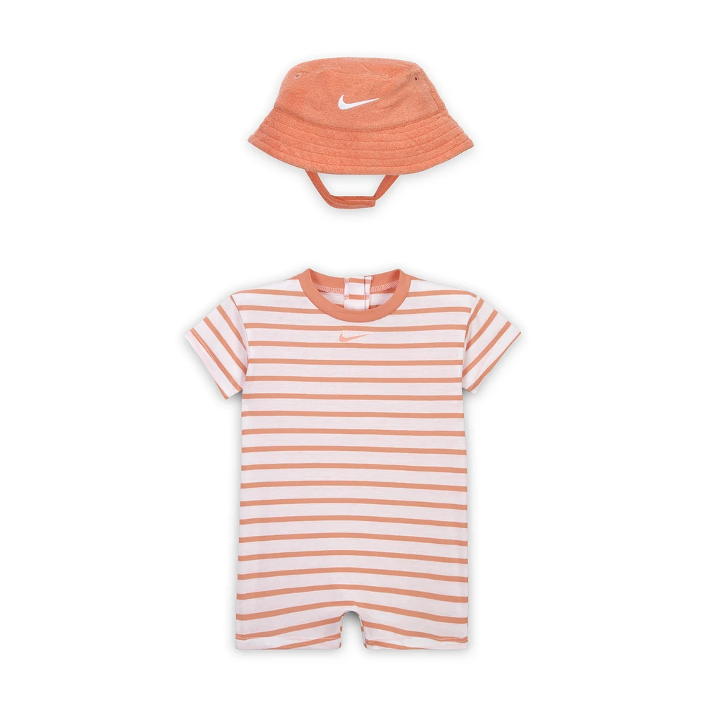 Nike Baby Short Sleeve Romper with Bucket Hat