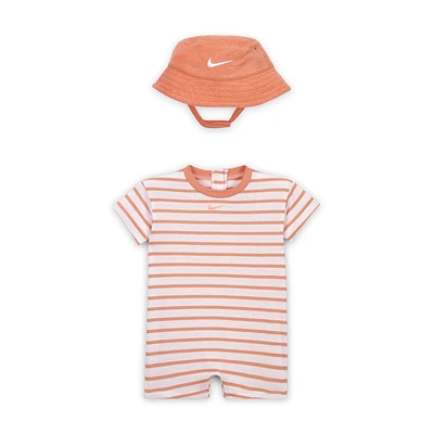 Nike Baby Short Sleeve Romper with Bucket Hat
