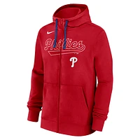 Philadelphia Phillies Knockout Script Men's Nike MLB Full-Zip Hoodie