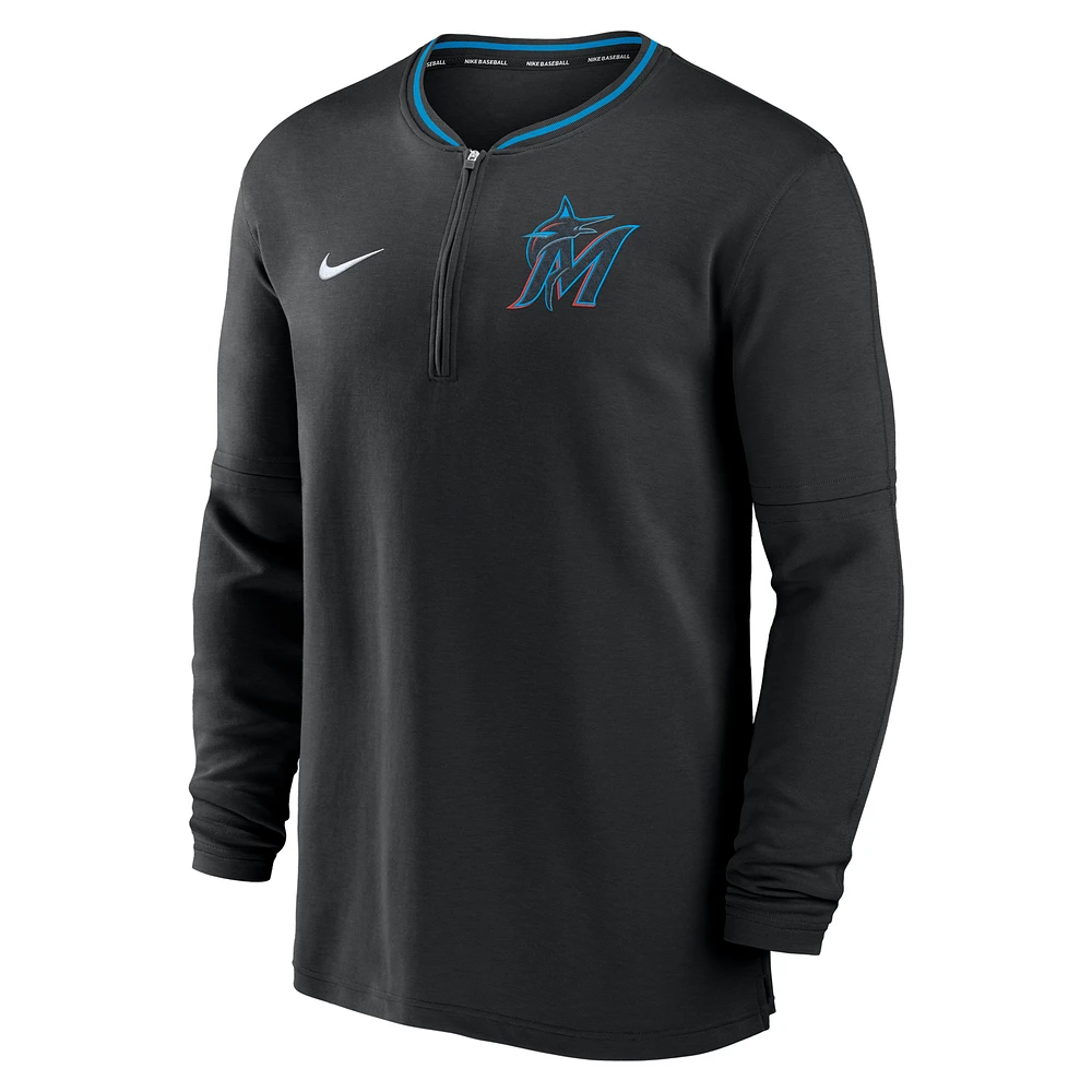 Miami Marlins Authentic Collection Men's Nike Dri-FIT MLB 1/2-Zip Long-Sleeve Top