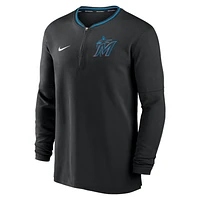 Miami Marlins Authentic Collection Men's Nike Dri-FIT MLB 1/2-Zip Long-Sleeve Top