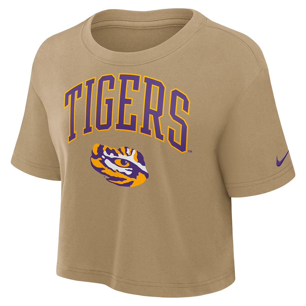 LSU Athletic Prep Arch Women's Nike Dri-FIT College Cropped T-Shirt