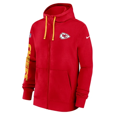 Kansas City Chiefs Sideline Team Issue Club Men's Nike Full Zip Hoodie