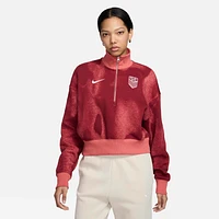 USMNT Phoenix Fleece Women's Nike Soccer Oversized 1/2-Zip Crop Sweatshirt