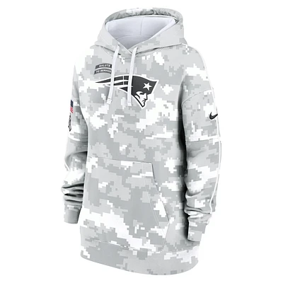 New England Patriots Salute to Service Primary Edge Club Women's Nike NFL Pullover Hoodie