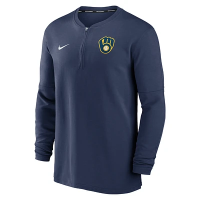 Milwaukee Brewers Authentic Collection Game Time Men's Nike Dri-FIT MLB 1/2-Zip Long-Sleeve Top