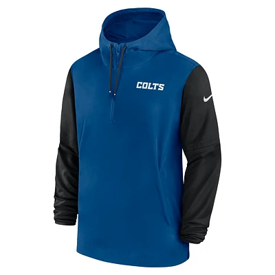 Indianapolis Colts Sideline Pre-Game Player Men's Nike NFL 1/2-Zip Hooded Jacket