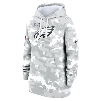 Philadelphia Eagles Salute to Service Primary Edge Club Women's Nike NFL Pullover Hoodie