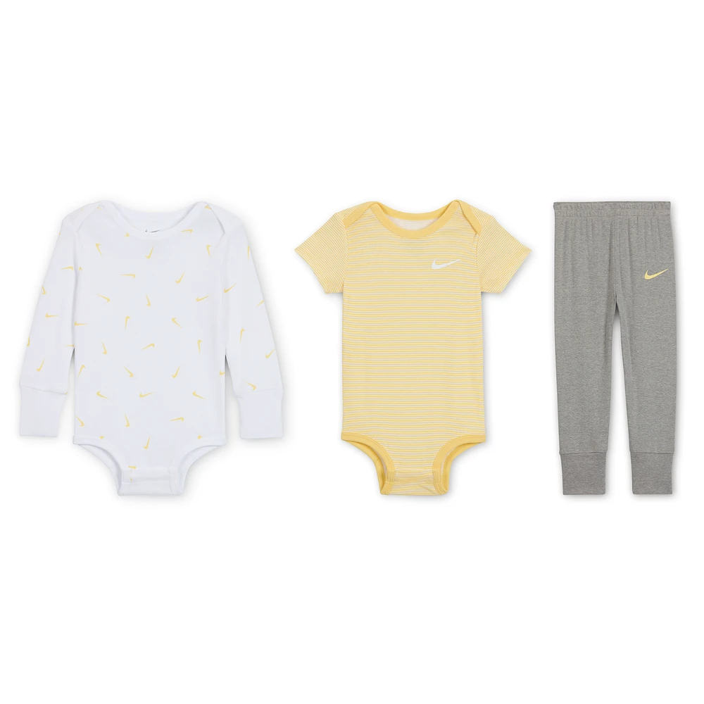 Nike Baby Essentials (0-9M) 3-Piece Bodysuits and Pants Set
